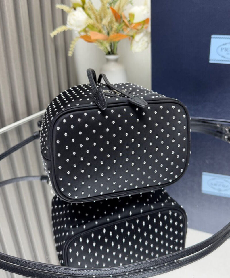 Prada Re-Nylon Mini-bag With Studs 1BE067 Black